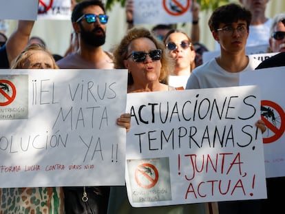 Vecinos de Coria del Río (Sevilla) y de otras localidades cercanas a este municipio junto al río Guadalquivir exigen a la Junta de Andalucía que aumente el control sobre las poblaciones de mosquitos que pueden propagar el virus del Nilo.