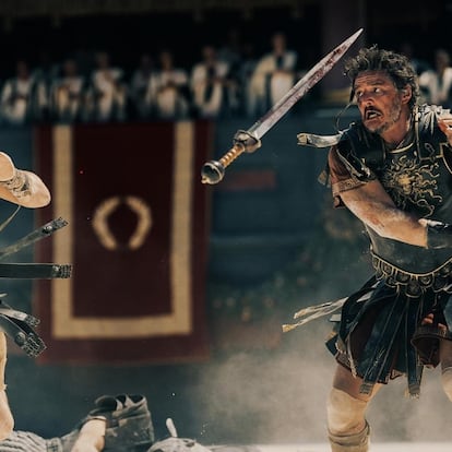 Paul Mescal (izquierda) y Pedro Pascal, en una escena del tráiler de 'Gladiator 2'.