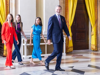 La Familia Real durante los actos de conmemoración del X aniversario de la coronación de Felipe VI.