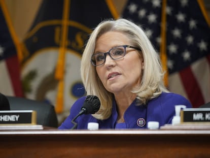 Liz Cheney, durante una intervención ante el Comité que investigó los hechos del 6 de enero de 2021.