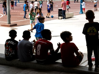 Patio del colegio público Les Arts, en Valencia, en junio de 2023.