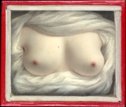 Miniatura 'Beauty revealed' ('Belleza revelada'), autorretrato de los pechos de Sarah Goodridge que envió la pintora al estadista de EE UU Daniel Webster en 1828, según el Metropolitan Museum of Art de Nueva York, donde está expuesta la obra.