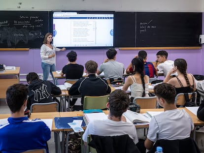 Una clase del instituto público Serpis, en Valencia, el curso pasado.