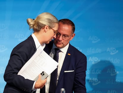 Los líderes del partido de extrema derecha AfD, Alice Weidel y Tino Chrupalla