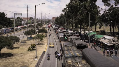 El bloqueo en la autopista sur en Bogotá, el 4 de septiembre.