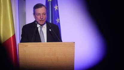 Mario Draghi, en un acto en Bruselas en abril.