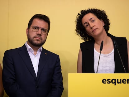 Marta Rovira y Pere Aragonès valoran los resultados electorales el pasado 2 de agosto.