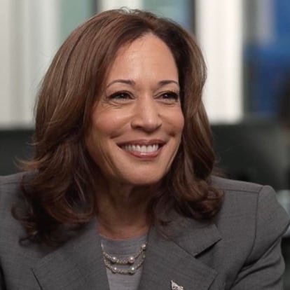 Kamala Harris, candidata demócrata, durante una entrevista a CNN.