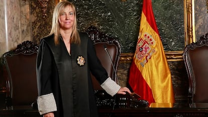 En una foto difundida por el Consejo General del Poder Judicial, la magistrada Isabel Perelló, elegida por el CGPJ como presidenta de la institución y del Tribunal Supremo.